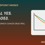 AstraZeneca stomach cancer drug trial graphic of survival and progression curves
