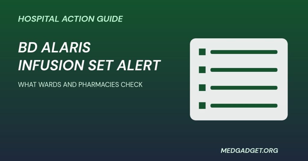 BD Alaris infusion set FDA alert graphic: a hospital checklist
