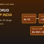 Graphic: cancer drug price cap India formula showing price to stockist of Rs 70 becoming a maximum MRP of Rs 100 plus GST