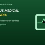 Graphic: indigenous medical devices India with a device screen showing a heartbeat line