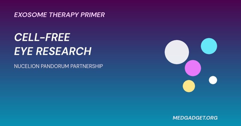 Nucelion Pandorum partnership graphic about cell-free exosome eye research
