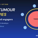 Graphic: solid tumour therapies, a masked T-cell engager around a tumour cell, from the Vir and Gilead collaboration