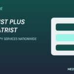 Talkiatry therapy services nationwide virtual care graphic with therapist and psychiatrist