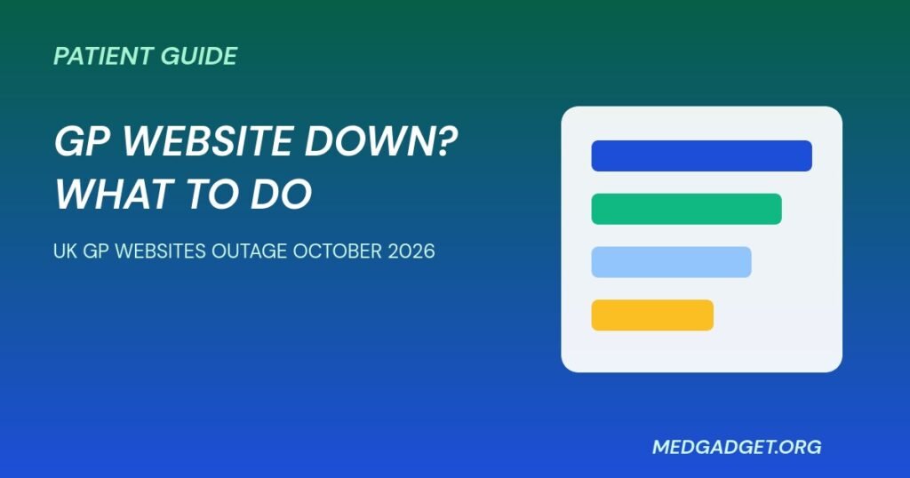 UK GP websites outage October 2026 patient guide graphic